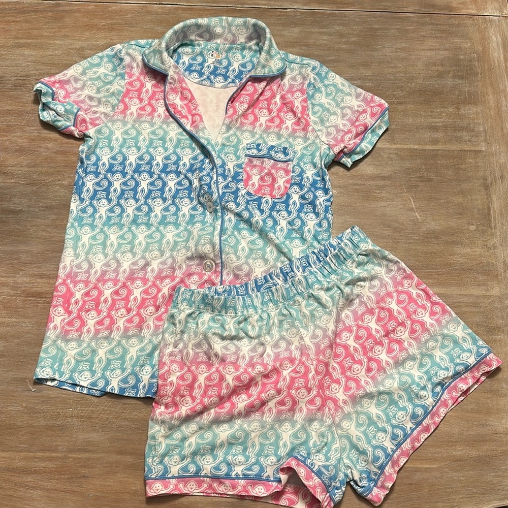 Roller Rabbit XS Rainbow Monkey Pajama’s